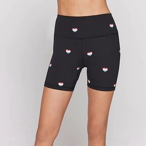 Like New Spiritual Gangster Rainbow Heart Bike Shorts (M)